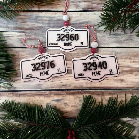 Unique Gift Tags, Realtor Gifts, Ornaments Christmas, Zip Code, Cherished Memories, Ornament Christmas, Wooden Beads, Festival Season, Ornament Decor