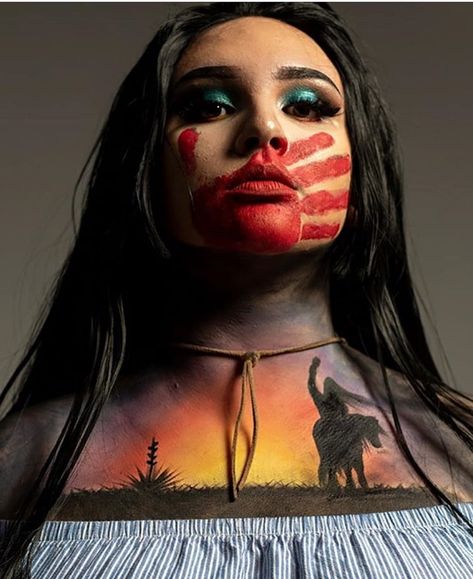 Mmiw Awareness Makeup, Missing Indigenous Women Art, Native American Face Paint, Native Woman, Indigenous History, Mexico Wallpaper, Native Beauty, Native Women, Fantasy Fest