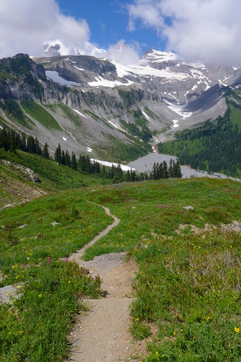 The Descent to Indian Bar Wonderland Trail Mt Rainier, Indian Bar, Mt Rainer, Wonderland Trail, Backpacking Destinations, Backpacking Trails, Backpacking Trips, Mirror Mirror On The Wall, The Descent