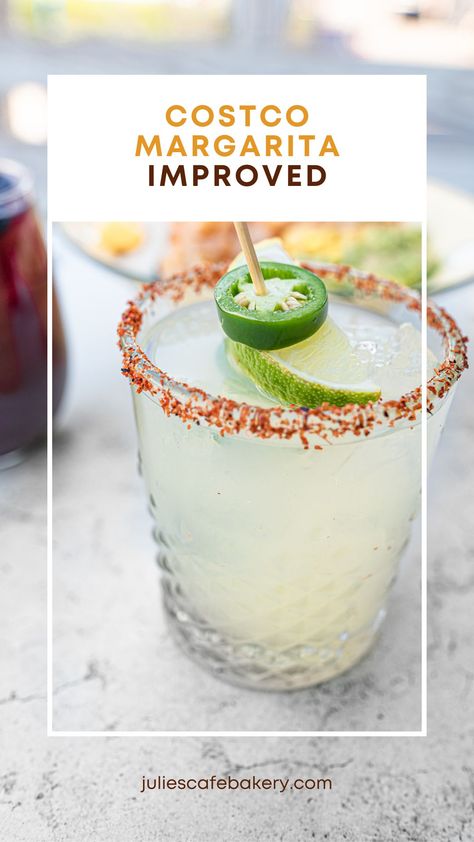 Costco Margarita Mix Improved Margarita Mix Recipe, Summer Margaritas, Spicy Margarita Recipe, Classic Margarita Recipe, Margarita Day, Spicy Cocktail, Jalapeno Margarita, Lime Margarita, Margarita Mix