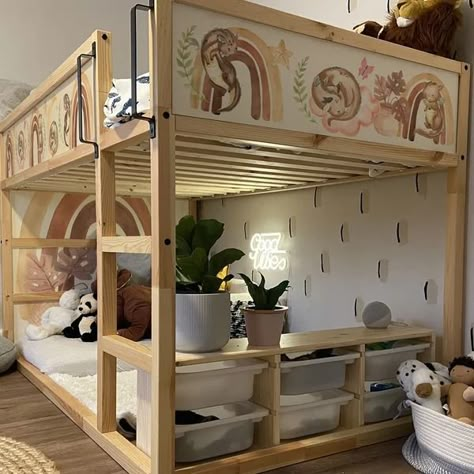 HomeUpgradesStore - Etsy Ikea Kura Bed Hack Storage, Under Loft Bed Ideas Kids, Cama Ikea Kura, Small Kids Bedroom, Cama Ikea, Ikea Kura, Small Kids Room, Baby Room Organization, Toddler Bedroom Girl