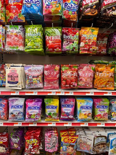 Aesthetic Supermarket, Grocery Aesthetic, Gummy Sweets, Japanese Candy Snacks, Asian Candy, Cafeteria Food, Coffee Candy, Milk Candy, Road Trip Snacks