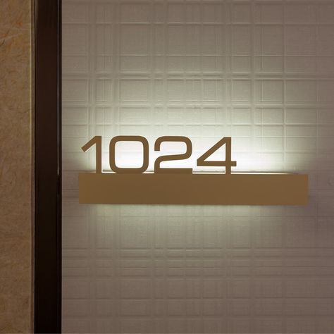 Apartment Entry Door, Best Door Designs, Wc Sign, Room Signage, Hotel Signage, Illuminated Signage, Door Signage, Corridor Design, Building Signs