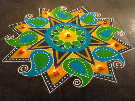 Happy Diwali Rangoli Designs Unique Easy, Happy Diwali Rangoli Designs Unique, Navaratri Rangoli Designs, New Year Rangoli Design 2023 Unique, Rangoli Ideas Creative Unique, Rangoli Designs Latest Unique For Diwali, Entrance Rangoli, Diwali Mandala, Mandala Rangoli