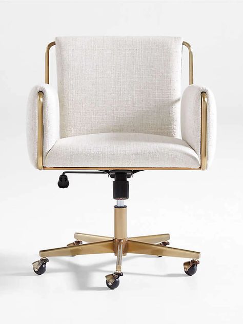 20 Cute Desk Chairs to Elevate Your Workspace in 2023 | Glamour White Gold Desk, Cute Office Chair, Gold Desk Chair, Cute Desk Chair, Modern Home Office Desk, Upholstered Office Chair, Gold Desk, Adjustable Office Chair, Best Office Chair