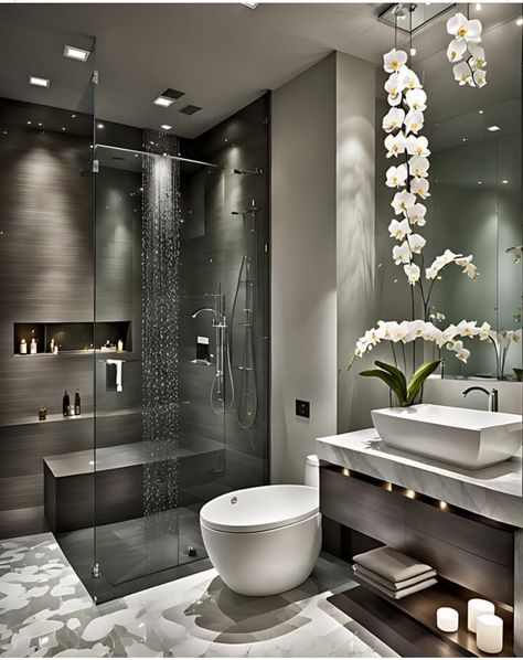 Dream Bathroom Luxury, His And Hers Bathroom, Diy Bathroom Vanity, Elegant Living Room Decor, Bathroom Decor Luxury, Bathroom Decor Apartment, Smart Home Design, Bathroom Design Decor, House Design Kitchen