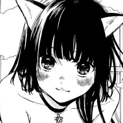 Cat Girl Manga, Catgirl Pfp, Manga Pfp, Anime Expressions, Gothic Anime, Dark Icons, Manga Icon, Cartoon Profile Pics, Art Icon