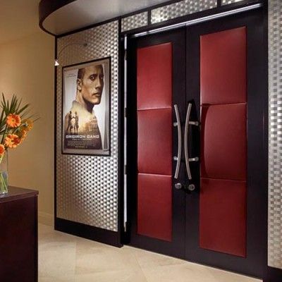 Home Theater Doors and More | Monarch Custom Doors Theater Entrance, Movie Theater Rooms, Home Theater Room Design, Decorated Room, Theater Room Design, Movie Room Decor, Media Room Design, Home Cinema Room, Home Theater Decor