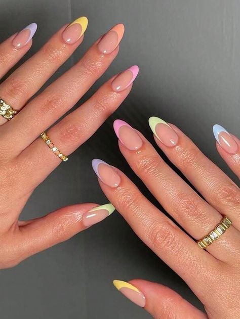 Nail Art Blanc, Milky Nails, French Tip Acrylic Nails, Pastel Nails, Stick On Nails, Nail Designs Spring, Nail Designs Summer, Artificial Nails, False Nails