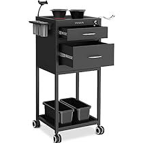 Side Basket, Salon Cart, Salon Trolley, Salon Stations, Hair Dryer Holder, Trolley Cart, Rolling Cart, Utility Cart, Storage Cart