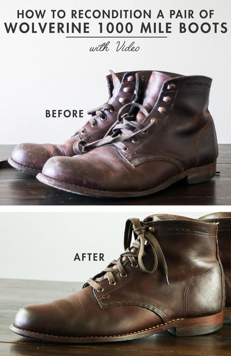 How to Recondition a Pair of Wolverine 1000 Mile Boots + Video! Mens Duck Boots Outfit, Mens Duck Boots, Wolverine 1000 Mile Boots, 1000 Mile Boots, Wolverine 1000, Wolverine 1000 Mile, Wolverine Boots, Boot Fashion, Boots Outfit Ankle