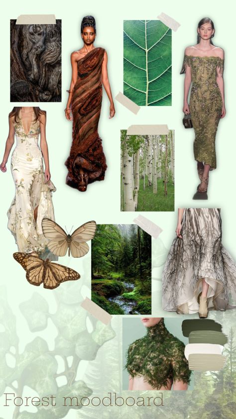 #forest #forestmoodboard Forest Mood Board, Earthy Mood Board, Forest Moodboard, Forest Fashion, Fashion Designing Course, Botanical Fashion, Moodboard Inspo, Nature Inspired Fashion, Amazon Forest