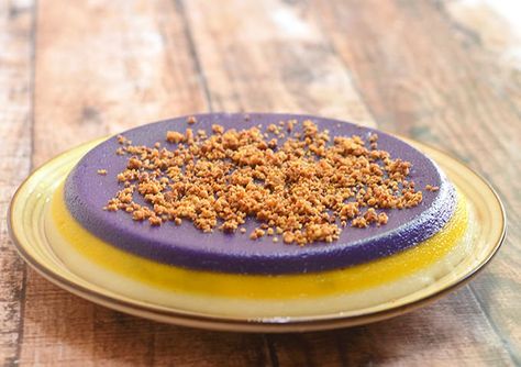 Sapin Sapin is a popular Filipino dessert made with rice batter flavored in three batches and then steamed in layers until soft and chewy Sapin Sapin Recipe Filipino Desserts, Pinoy Dessert Filipino Food, Kakanin Filipino Desserts, Sapin Sapin Recipe, Kalamay Recipe, Pinoy Kakanin, Pinoy Merienda, Filipino Kakanin, Ube Cake