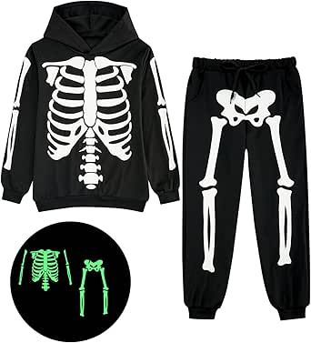 Skeleton Bodysuit, Glow In The Dark Skeleton, Dark Skeleton, Kids Halloween Costume, Dark Skull, Skeleton Halloween Costume, Girls Halloween Outfits, Pullovers Outfit