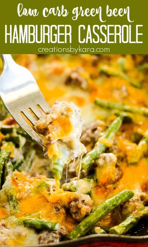 Hamburger Green Bean Casserole, Hamburger Green Bean, Beef And Green Beans Recipe, Ground Beef Breakfast, Indulgent Recipes, Green Bean Dishes, Ground Beef Keto Recipes, Healthy Ground Beef, Greenbean Casserole Recipe