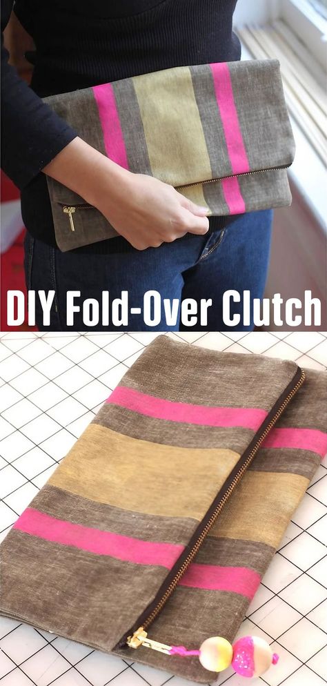 DIY Painted Fold-over Clutch Zip Face, Sewing Corner, Clutch Tutorial, Party Streamers, Heather Ross, Sewing Workshop, Bag Tutorial, Bags Tutorial, Think About It