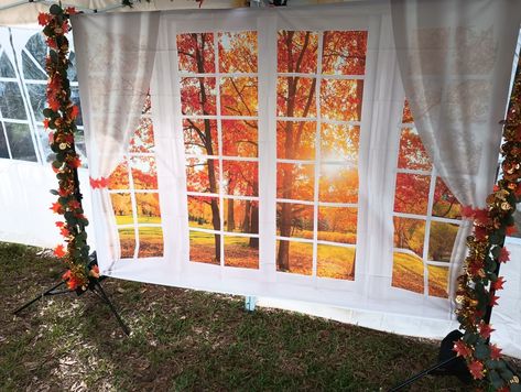 Fall backdrop for tent Decor For Thanksgiving, Tent Decor, Fall Backdrops, Tent Decorations, Tent, Thanksgiving