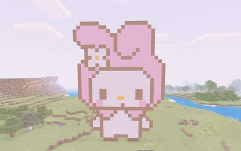 Cutecore Minecraft Builds, Pink Minecraft Icon, Kawaii Minecraft Builds, Minecraft Kawaii, Kawaii Minecraft, Mc Builds, Minecraft Banner Designs, Hello Kitty House, Cute Minecraft Houses