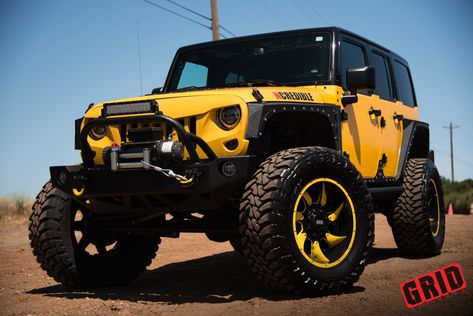 Yellow Jeep Wrangler Unlimited, Yellow Jeep Wrangler, Jeep Wrangler Wheels, Yellow Jeep, Lifted Jeep Wrangler, Jeep Stickers, Jeep Brand, Lifted Jeep, Custom Jeep