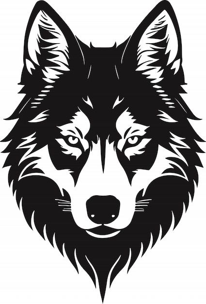 Vetor vector de arte do emblema do lobo ... | Premium Vector #Freepik #vector #lobo #lobo-logo #lobisomem #logo-silhueta Wolf Emblem, Fabric Painting, Dark Black, Premium Vector, ? Logo, Tattoos, Animals, Pattern, Fabric