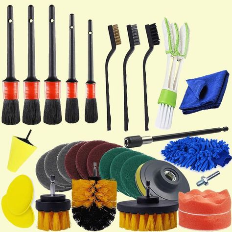 U/D Car Detailing Brush Set,Car Interior Cleaning Kit Car Detailing Supplies for Car Motorcycle Interior Exterior Leather Air Vents Clean Car Cleaning Accessories, Best Car Detailing Tools, How To Start A Car Detailing Business, Detailing Tools, Car Detailing Supplies, Cleaning Air Vents, Fly Zapper, Mosquito Zapper, Car Wash Mitt