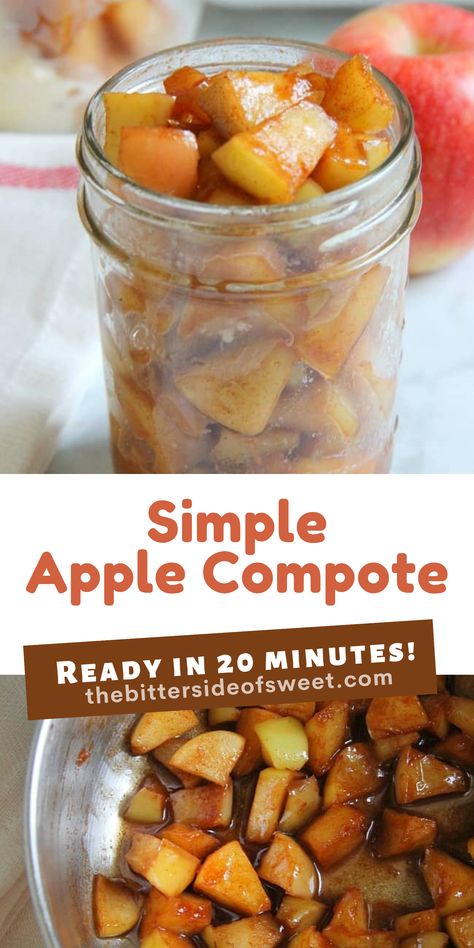 Freshly picked apples covered in cinnamon, butter and brown sugar are the simple ingredients you need to make this Simple Apple Compote! Apple Compote Recipe Simple, Apple Compote Recipe, Apple Crisp Pizza, Delicious Apple Recipes, Holiday Bakes, Apple Compote, Apple Brown Sugar, Best Apple Recipes, Cinnamon Apple Pie