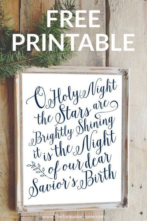 This "O Holy Night" free holiday printable will bring nostalgia to your Christmas decor! #christmas #freeprintable #printables Christ Centered Christmas, Oh Holy Night, O Holy Night, Holiday Printables, Free Christmas Printables, Religious Christmas, Holy Night, Diy Holiday Decor, Free Christmas