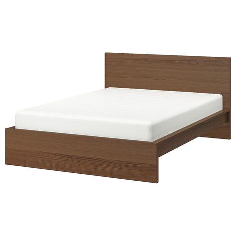 MALM Bed frame, high, brown stained ash veneer, King - IKEA Malm Bedframe, Best King Size Bed, Bed Frame High, Brimnes Bed, Malm Bed Frame, High Bed Frame, Ikea Malm Bed, Cama Ikea, Malm Bed