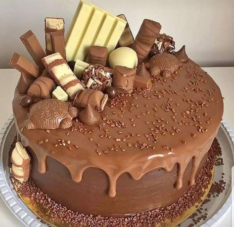 Chocolate Cake Designs, Chocolate Drip Cake, Chocolate Cake Decoration, Chocolate Cream Cheese, Birthday Cake Chocolate, Pretty Birthday Cakes, Cake Lover, Birthday Cake Decorating, Drip Cakes