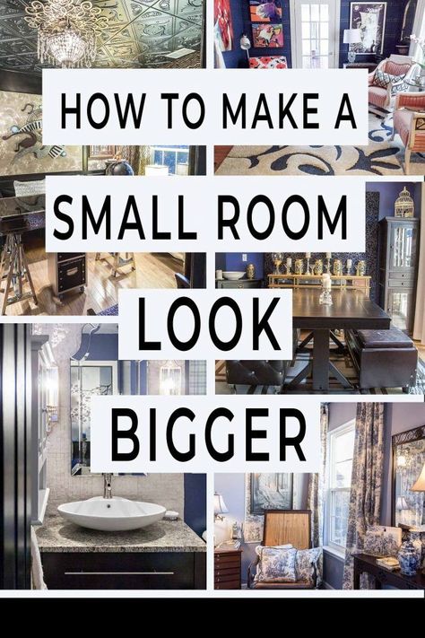 If you have small rooms in your house or apartment, you know it can be tricky to make them feel comfortable and not crowded. I have used these decorating tips for making small rooms look bigger in my small bedroom, small bathroom and small living room...and they really do work! #fromhousetohome #homedecorideas #homedecorating #decoratingtips #smallrooms #smallroomideas Lady Lair Ideas, Making Small Rooms Look Bigger, Small Room Look Bigger, Long Narrow Rooms, Small Space Decorating, Room Look Bigger, Curved Floor Lamp, Small Bedroom Decor Ideas, Glass Dining Room Table