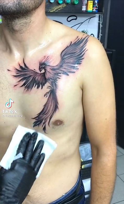 Phoenix On Chest Tattoo, Phoenix Tattoo Chest For Men, Phoenix Chest Tattoo Female, Phoenix Tattoo Chest, Pheonix Tattoo Male, Phoenix Neck Tattoo, Phoenix Chest Tattoo, Back Tattoos For Guys Upper, Phoenix Tattoo Men