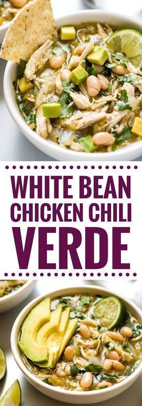 This hearty White Bean Chicken Chili Verde Soup is a comforting one pot meal made with salsa verde that's naturally gluten free for the whole family! Chili Verde Soup, Verde Soup, Chicken Chili Recipe Easy, Chicken Chili Verde, White Bean Chicken Chili, Chili Verde, Green Chili Chicken, Soup Chicken, One Pot Meal