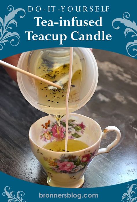 Tea Infused Candles, Tea Cup Candles Diy How To Make, Teacup Candles Diy, Diy Candle Containers, Tea Cup Candles, Making Beeswax Candles, Homemade Candle Recipes, Tea Cup Candles Diy, Shower Candles