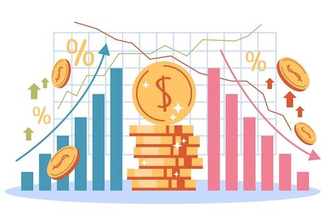 Stock Market Drawing, Market Research Illustration, Stock Market Design, Perfect Competition Market, Finance Poster Design, Stocks Aesthetics, Stock Market Aesthetic, Stock Market Illustration, Economics Design