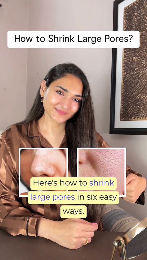 https://glossypolish.com/how-to-shrink-large-pores/ , Decrease Pores On Face, How To Shrink Pores, Large Pores On Face, Pore Minimizer Diy, Huge Pores, Landscape Rendering, Skincare Recommendations, Sebaceous Filaments, Facial Massage Techniques