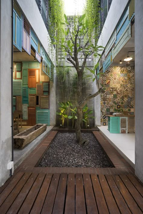 Atrium House, Indoor Courtyard, Atrium Design, Courtyard Design, Internal Courtyard, Renovation Design, Tropical House, Patio Interior, Courtyard House