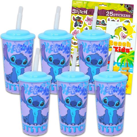 PRICES MAY VARY. Crenstone Exclusive Lilo and Stitch Kids 16 Oz Reusable Cups -Stitch Party Favor 6 Piece Bundle with 16 Oz Cup with Lid and Straw Plus Stickers for Boys and Girls | Stitch Tumbler with Straw. This Lilo and Stitch party favor bundle comes with 6 reusable Stitch cups with lid and straw, each able to hold 16 oz. Sure to be a hit with Disney fans of all ages, these Lilo and Stitch tumblers are great to use as party favors, party supplies, goodie bag fillers, gift basket fillers, and Stitch Birthday Party Favor Ideas, Stitch Theme Sleepover, Lilo And Stitch Birthday Party Favors, Stitch Party Favor Ideas, Lilo And Stitch Gift Ideas, Lilo And Stitch Party Favors, Stitch Sleepover Party, Stitch Goodie Bags, Stitch Centerpiece Ideas