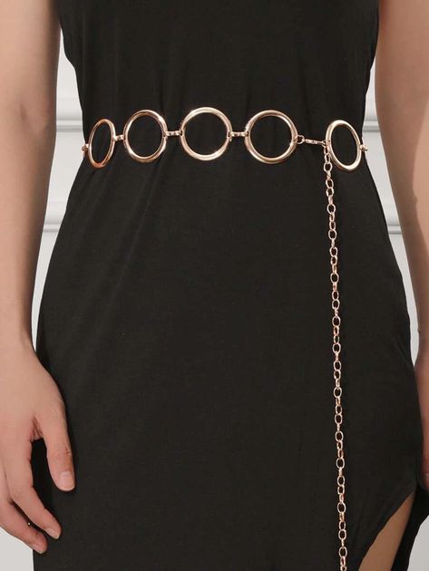 Circle Decor Chain Belt | SHEIN USA Women Belts Fashion, Circle Decor, Shein Basics, Chain Belts, Beautiful Belts, Muslimah Fashion Outfits, Jean Belts, Chain Belt, Muslimah Fashion