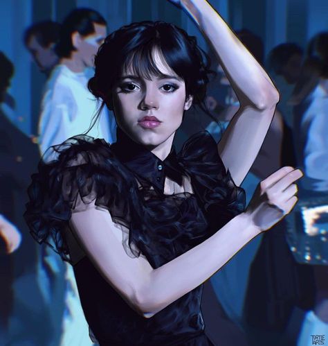 Wednesday Dance Scene, Wednesday Dance, Scene Drawing, Adams Family, Dynamic Poses, Book Boyfriends, Addams Family, Wednesday Addams, Jenna Ortega