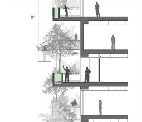 Green Architecture Concept, Stefano Boeri, Construction Details Architecture, Green Facade, Concept Models Architecture, Facade Architecture Design, Apartment Architecture, Architectural Section, Garden Architecture