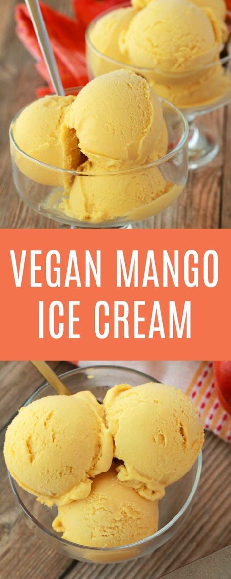 Vegan Mango Ice Cream, Vegan Coconut Ice Cream, Almond Milk Ice Cream, Mango Ice Cream Recipe, Vegan Ice Cream Recipe, Healthy Ice Cream Recipes, Mango Ice Cream, Dairy Free Ice Cream, Easy Ice Cream