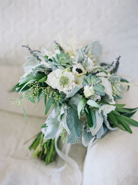 a beachy bridal bouquet with white green and touches of blue | succulent bouquet Seafoam Green Wedding, Seafoam Wedding, Beach Bouquet, Beach Wedding Style, Beach Wedding Ideas, Beach Wedding Decorations Reception, Seafoam Blue, Beach Wedding Flowers, Beach Flowers