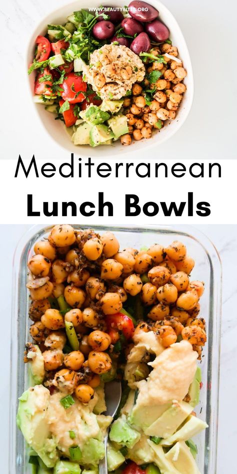 Easy Mediterranean Vegetarian Recipes, Mediterranean Bowls Meal Prep, Meteranian Meal Prep, Mederteranian Bowl, Mediterranian Diet Lunch Ideas, Mederteranian Meal Prep, Mediterranean Lunch Prep Ideas, Meal Prep Lunch Protein, Meditteranean Bowl