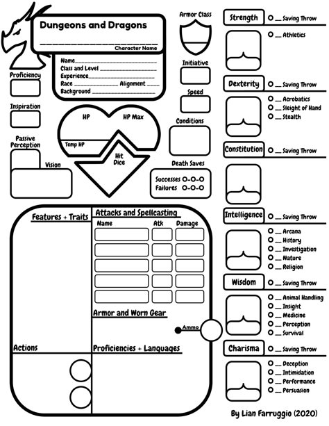 This is a simple sheet with bolder lines and a larger font that still has room for important stats. This includes 4 pages: main sheet, notes, spell sheet, and inventory. #dnd #dungeonsanddragons #charactersheet D&d Character Sheet Printable, Dnd Stats Sheet, Dnd Character Sheet Simple, Dnd Character Journal Pages, Dnd Journal Pages, Dnd Notebook Ideas, Dnd Skills, Custom Character Sheet, Dnd Printables