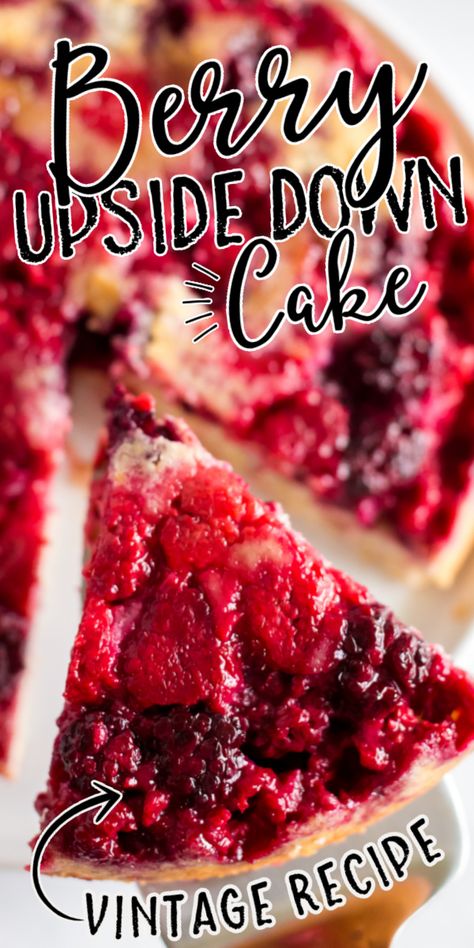 This fresh, delicious, homemade berry upside down cake is the perfect way to say I love you! Simple, moist and tasty this easy, homemade berry upside down cake is a quick, old fashioned dessert you can make from scratch for your family. Raspberry Upside Down Cake Recipe, Berry Upside Down Cake, Raspberry Coffee Cake, Cherry Upside Down Cake, Chef Breakfast, Berry Cake Recipe, Fitness Cake, Raspberry Coffee, Chocolate Delivery