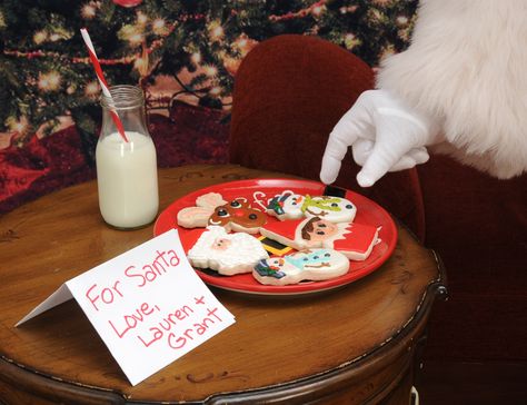 Cookies and Milk for Santa Claus Christmas Cookies And Milk Photoshoot, Cookies And Milk Christmas, Santa Cookies And Milk, Cupcake Pops, Santa Milk And Cookies, Santa Photography, Cookies And Milk For Santa, Dino Christmas, Milk And Cookies For Santa