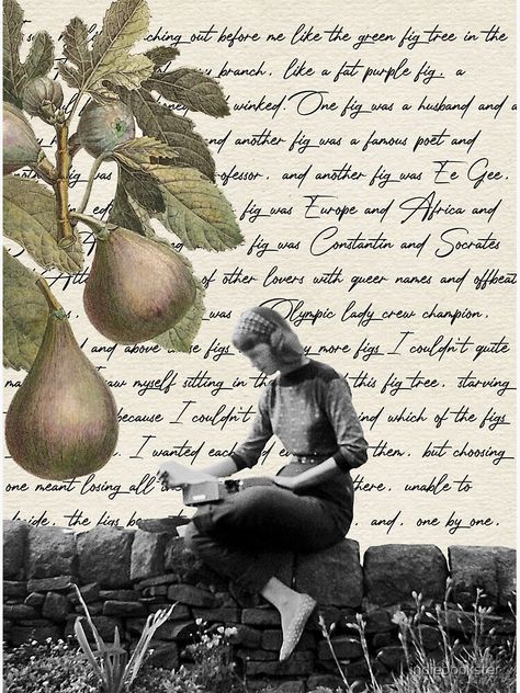 Literature Inspired Art, The Bell Jar Poster, The Bell Jar Sylvia Plath Aesthetic, The Bell Jar Art, Sylvia Plath Poster, Fig Tree Aesthetic, The Bell Jar Fig Tree, Fig Tree Quote, Fig Tree Sylvia Plath