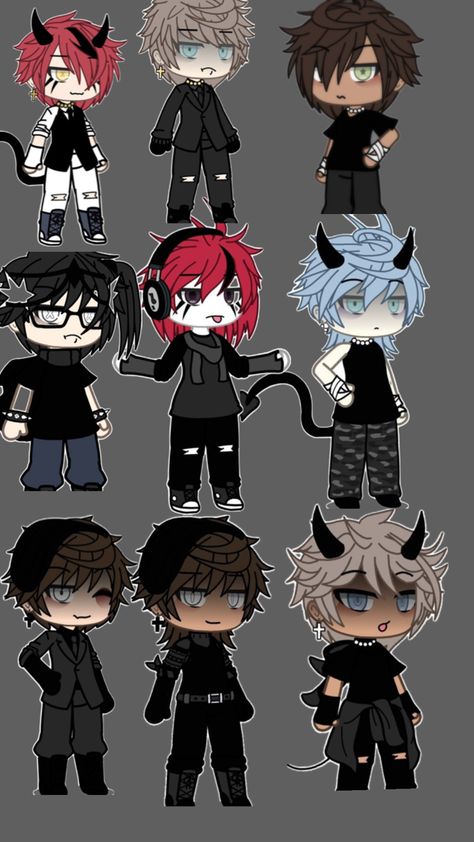 Boy ideas if you need some Gacha Life Sleep Outfits, Outfit Ideas Emo, Boy Oc, Gacha Base Poses Cute, Chibi Body, Cute Eyes Drawing, Things To Do With Boys, Characters Inspiration Drawing