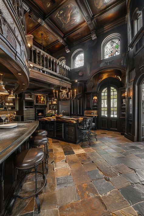 Old Victorian Homes Interior Vintage, Witchy Houses, Old Victorian Homes Interior, Old World Kitchen, Victorian House Ideas, Victorian Punk, Old World Furniture, Old World Kitchens, Stone Structures