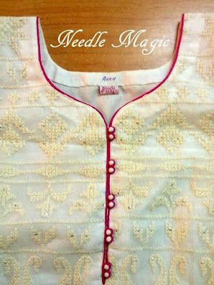 Potli Button Neck Designs, Neck Designs For Kurtis, Designs For Kurtis, Chudithar Neck Designs, Potli Button, Chudi Neck Designs, Chudidhar Neck Designs, Suit Neck Designs, Neck Patterns